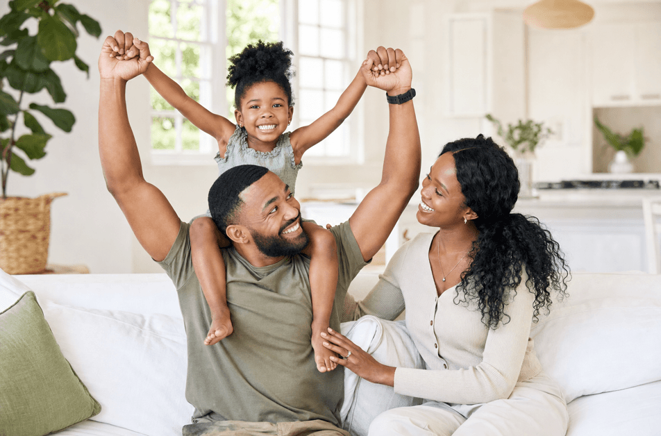 Happy family at home